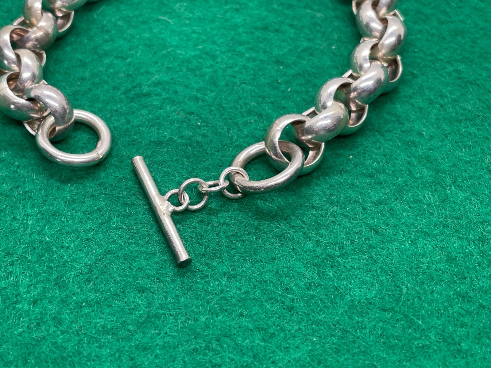 SOLID STERLING SILVER FANCY LINK BELCHER LINK BRA… - image 3