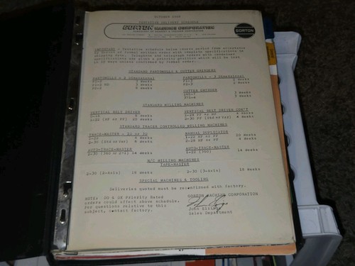 VTG Gorton Fine Machine Tools Sales Catalog Binder Book Brochure Lot MACHINIST  - Afbeelding 2 van 19