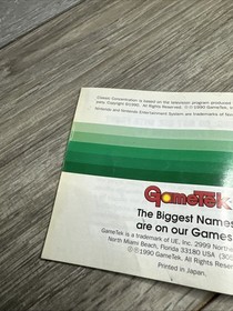 Nintendo NES Instruction Manual Classic Concentration