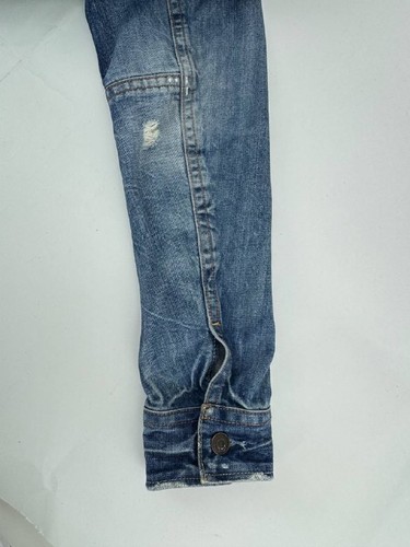 Abercrombie & Fitch Mens Blue Denim Indigo Lake Jacket Trucker Jean Jacket Sz L - Picture 11 of 14