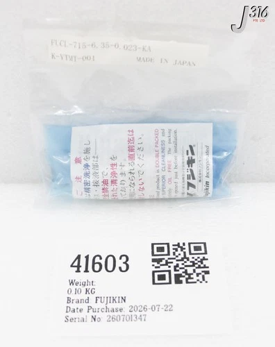 41603 FUJIKIN LINE CHECK VALVE, FUCL-715-6.35-0.023-KA (NEW) 034176