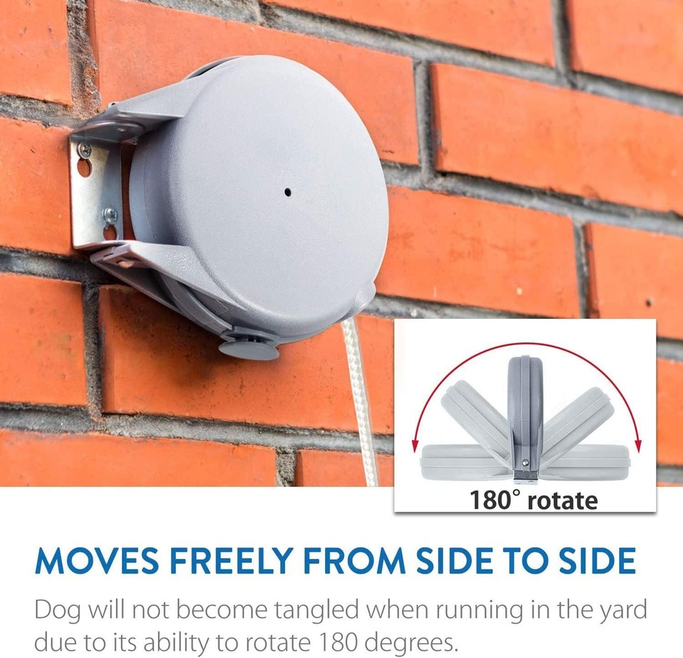 30ft Retractable Dog Tie Out Rope for Small to Large Dogs Between 2560