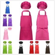 UK Children Chef Apron and Hat Set Halloween Cosplay Costumes Cooking Painting