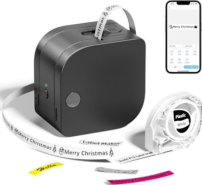 Phomemo Etikettendrucker, Mini Bluetooth P12 Kompatible with iOS & Android Phone
