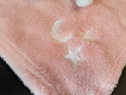 Baby Gear Pink Lovey Bunny Rabbit Star Moon Security Blanket Ears Bow Soft Plush - Picture 4 of 7
