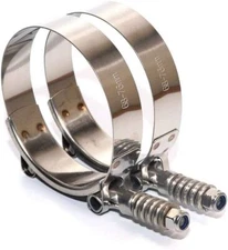 2 Pack 60-78mm Spring Loaded T-Bolt Clamp Constant Tension Stainless Steel NEW