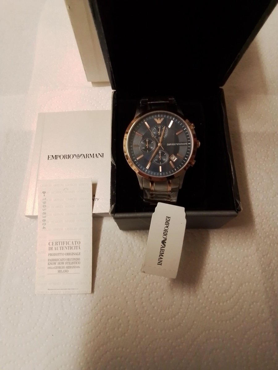 Emporio Armani AR2453 Mens Chronograph Watch - Black for sale