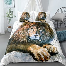 Brown Lion Twin/Full/Queen/King Size Bed Duvet Cover Set Bedding Set Pillowcase