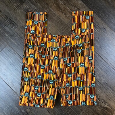 LuLaRoe Frankenstein Monster Orange Red Leggings Pants ((one size))