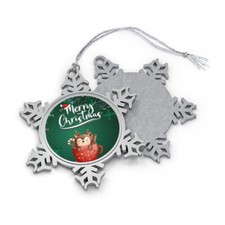 Christmas Gifts, Home Decor, Christmas Ornament, Pewter Snowflake Ornament