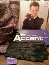 Men's genuine calf hide gloves, color black, size 9, 9.5,10 price for ONE pair 