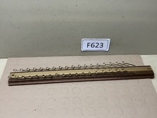 Vintage MCM Wall Mount Tie and Belt Rack - Wood and Gold Tone Metal