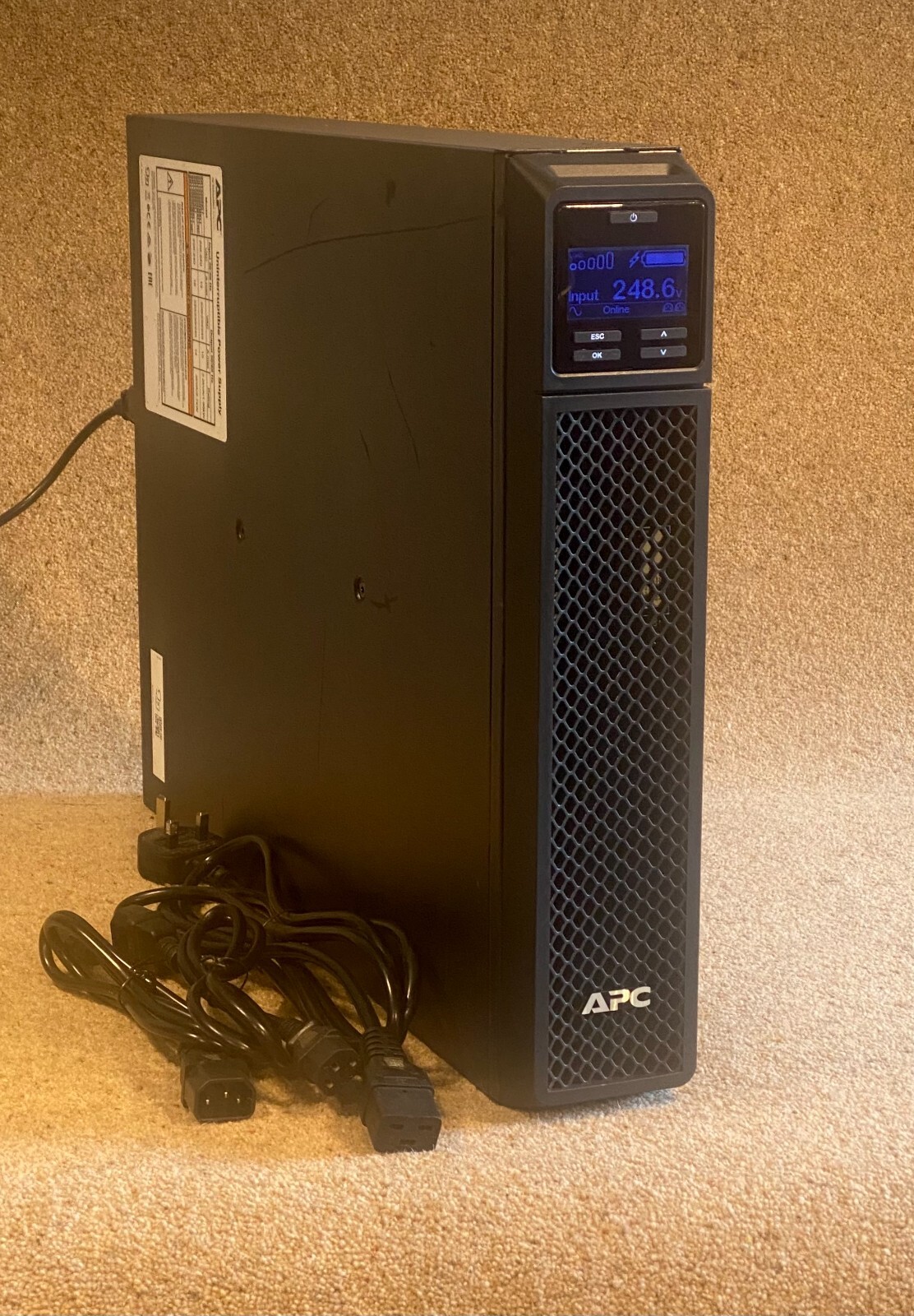 APC SRT2200XLI  Tower UPS with New Batteries Installed and 12-Month RTB Warranty