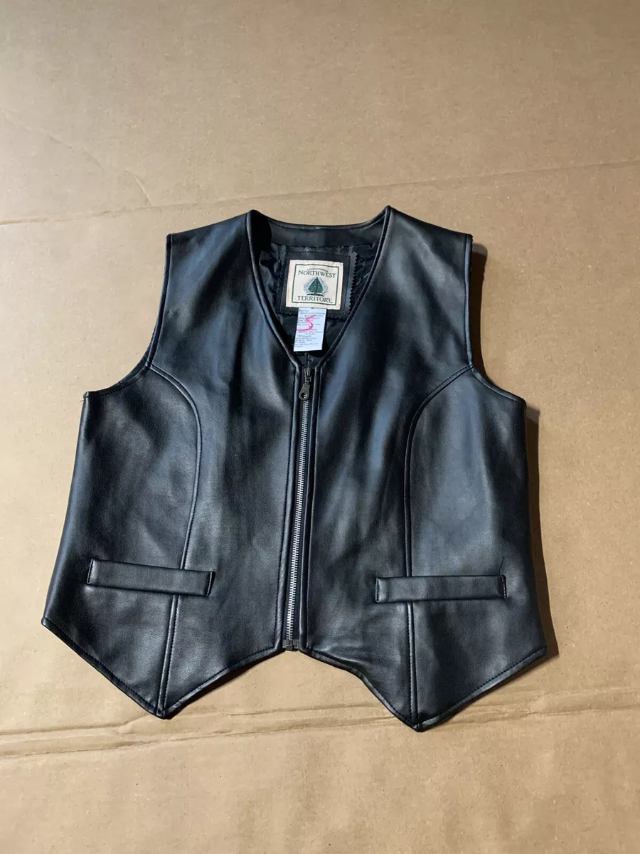 Northwest Territory Black Motorcycle Vest Mesh Lined Size Womens Medium A3