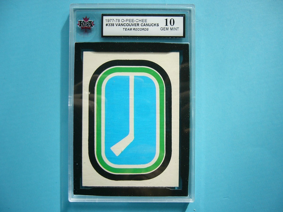 1977/78 O-PEE-CHEE NHL HOCKEY CARD #338 VANCOUVER CANUCKS LOGO KSA