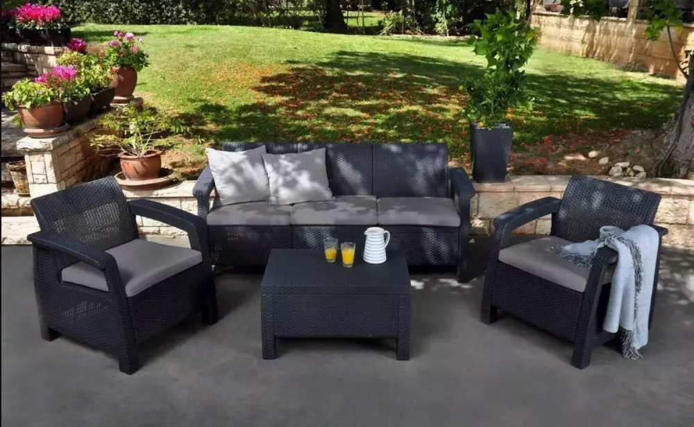 Keter corfu outlet armchair charcoal