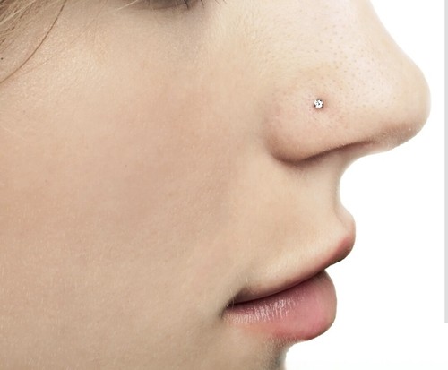 Lotto di 5 pezzi borchie anello argento a forma di spilla chirurgica in acciaio a forma di naso a scelta gemma taglia - Foto 8 di 10