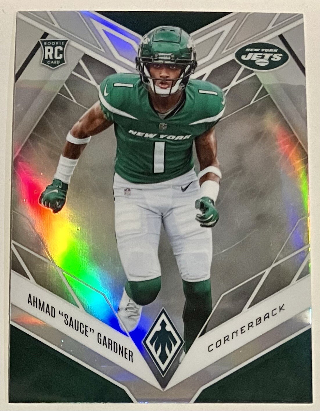 2022 Panini Phoenix Silver Prizm #128 Ahmad "Sauce" Gardner Rookie RC