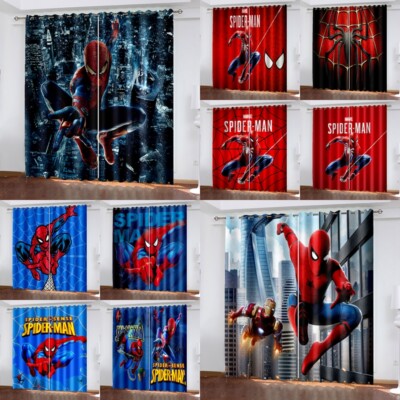 3D Marvel Spiderman Made Pair Dicke Thermische Verdunkelung Vorhang Öse DE