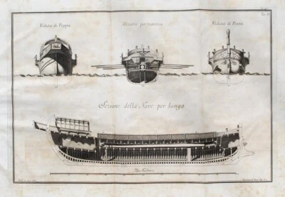 Rom Marine Flotte Galeere trireme Ruder Kriegsschiff Herculaneum Miseno Neapel - Bild 1 von 4