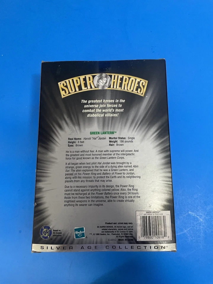 DC COMICS SUPER HEROES LANTERNA VERDE ERA DE PRATA 1999 HASBRO NOVO. - Imagem 4 de 4