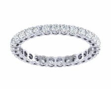 2ct Round Cut Simulated Diamond Unique Eternity Ring Band 14k White Gold Plated