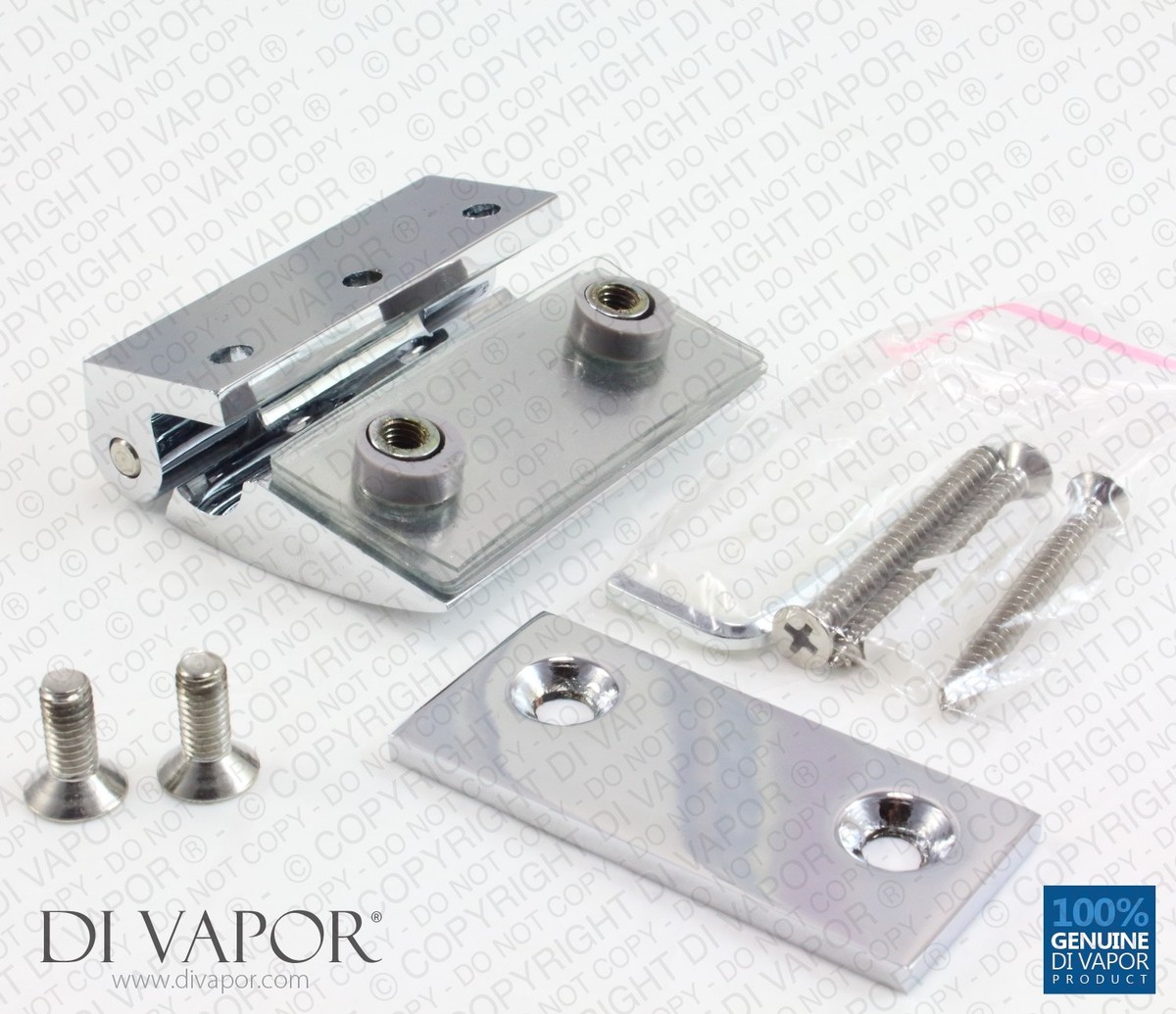 Di Vapor 90° Duschtürscharnier Verchromt - Für 8-10mm Glas