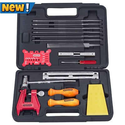 Chainsaw Chain Sharpening Kit Depth Gauge Stump Vise 5/32 3/16 7/32'' Round Files