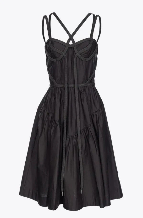 pinko dress black Flash Dance Bustier Party Mini US 6 IT 42 NWT smocked Girls' Handmade African Print Size:EU 43  / US 9.5 - 10 recovery stretch weave Flattering