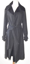 Maria Calderara Grey Wool Alpaca Mohair Belted Button Coat M Or L