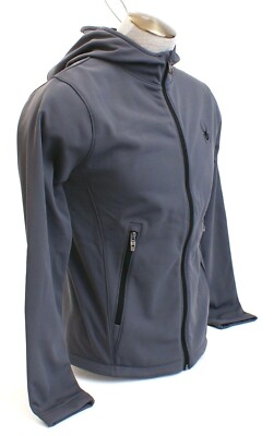 Spyder Gray HydroWeb Waterproof Zip Front Soft Shell Hooded