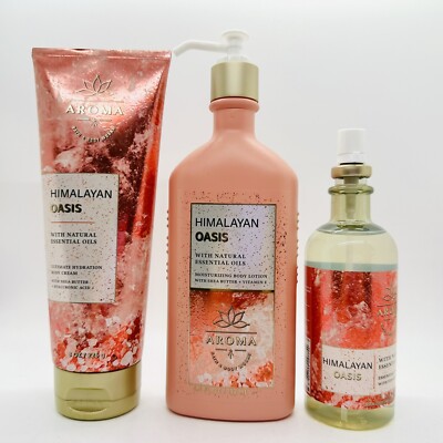 NEW! 3-PCS BATH & BODY WORKS HIMALAYAN OASIS BODY CREAM, BODY LOTION & OIL MIST