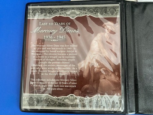 First commemorative mint Last Ten Years Mercury Dimes 1936-1945 - Picture 5 of 6