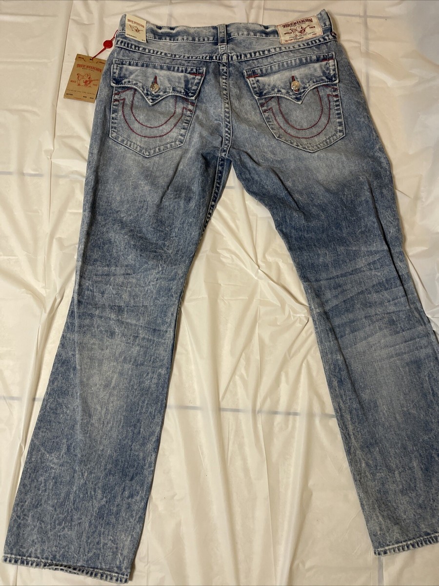 True Religion Jeans Style 101088 Huge Red Patch And Ripped Look | eBay