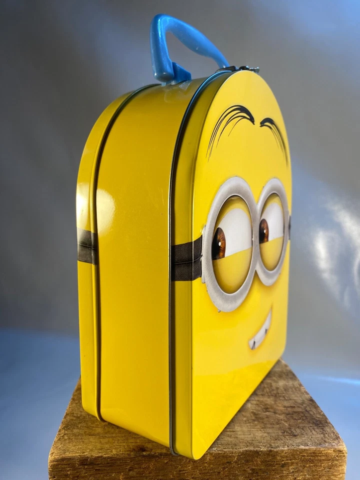 Estuche de lonchera Despicable Me MINION HEAD de hojalata para llevar todo SIDEWAYS DAVE Foto 2 de 4