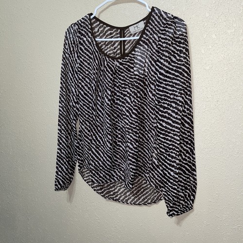 Hayden Kennedy BROWN BEIGE SHEER Blouse Long Sleeve new Size S - Picture 3 of 6