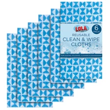 Clean N' Wipe Cloths, 6 Pack, Comparable To Handi Wipes, by LOLA