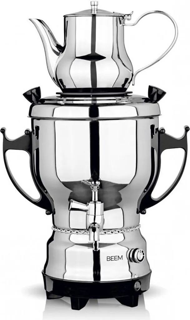 BEEM Samowar 3l 2200W Edelstahl Teemaschine Wasserkocher Teekocher Samovar