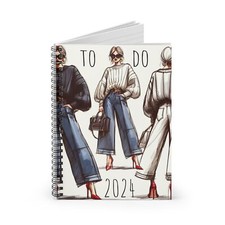 fashion sketch line Spiral Notebook - Ruled Line