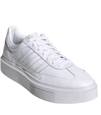 Adidas Originals Sleek White Leather Trainers Size 5.5
