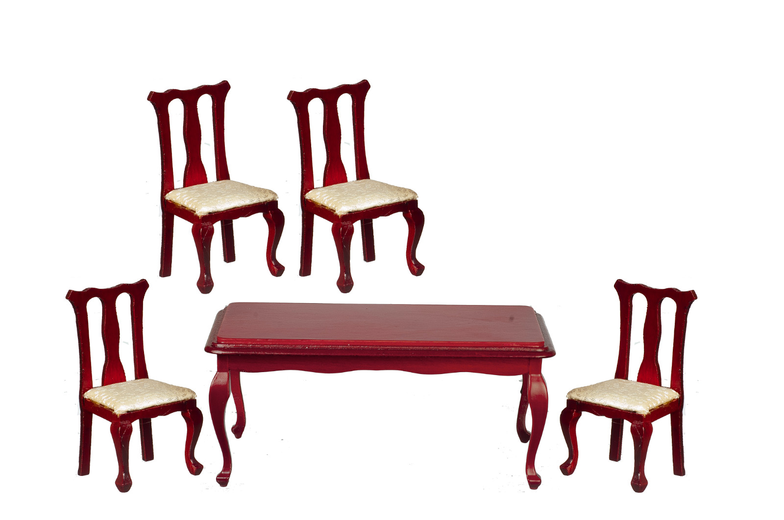 Dolls House Dining Table and Chairs Miniature 1:12th Scale I Jaspers Miniatures