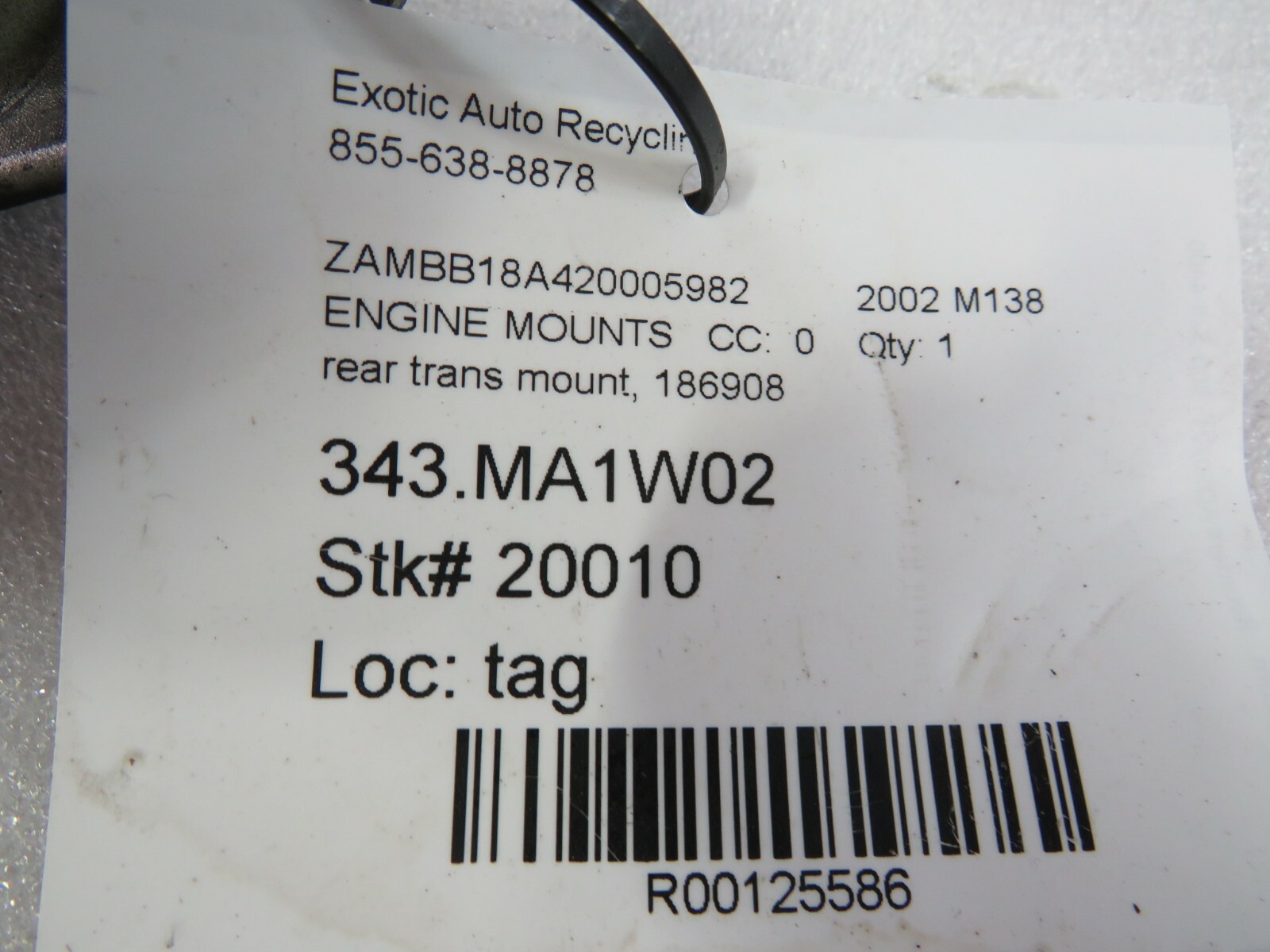 Maserati M138 Spyder, Coupe, Gransport, Rear Transmission Mount, Used, 186908