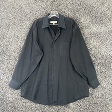 Pronto Uomo Men s 17 33/34 Black Dress Shirt Button Up Long Sleeve