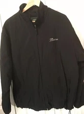 Weatherproof Mens Sz XL Garment Co MARINES Full zip Jacket embroidered Black