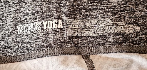 PINK Yoga Leggings Victoria Secret Women M Gray Blue Triangles Aztec Athleisure - Picture 16 of 18