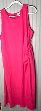 A NEW DAY Womens DRESS 1X Classic Boho PInk Keyhole Slit Comfort Stretch NEW