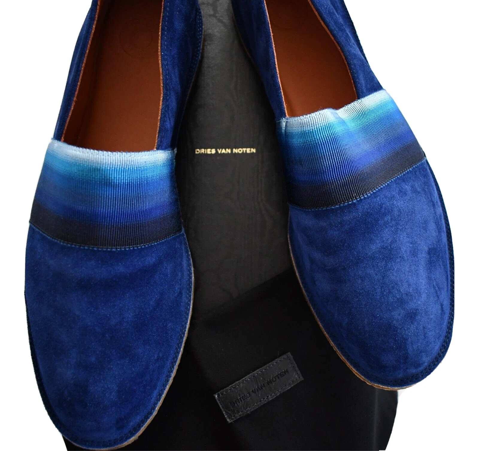 VANS Mocassini slip on DRIES VAN NOTEN blu PELLE SCAMOSCIATA Espadrillas EU 44 US 11