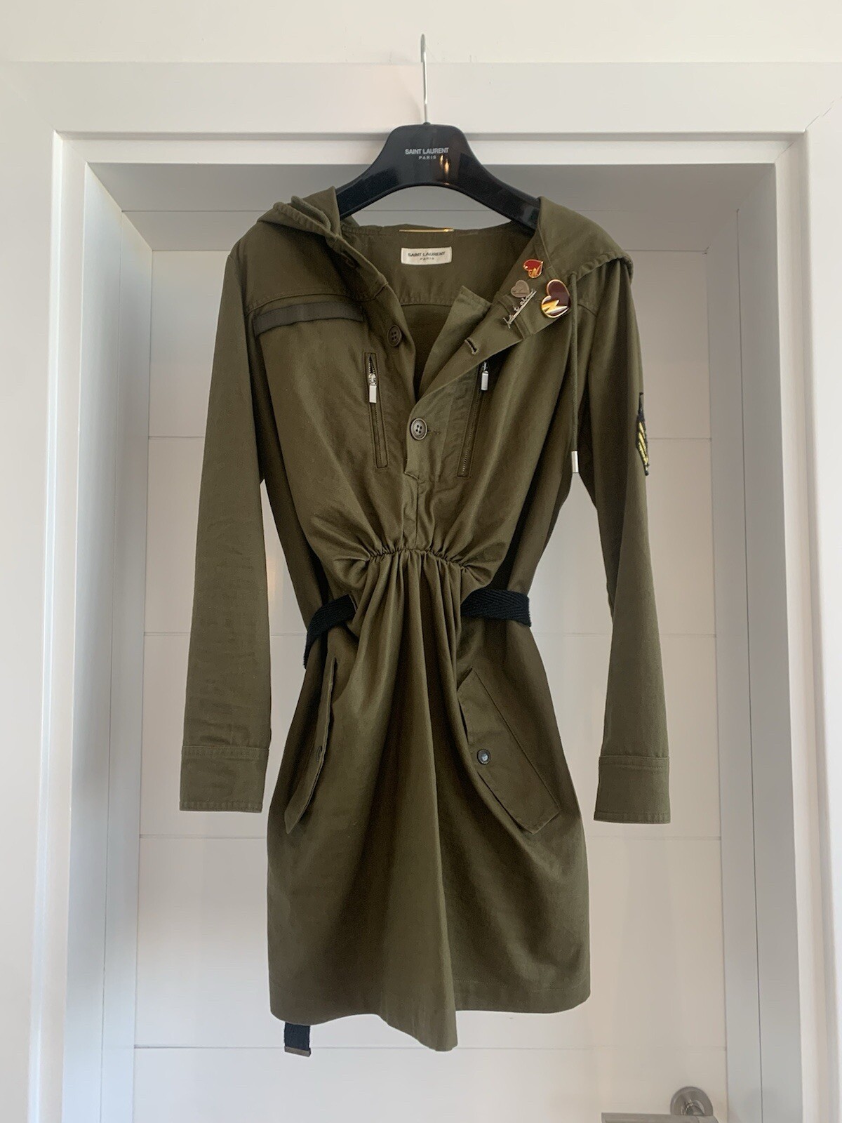 Abito militare Saint Laurent patch impreziosito misto cotone