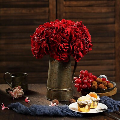 10 Silk Hydrangea Flower Heads Stems Party Wedding Events Home Centerpieces Sale