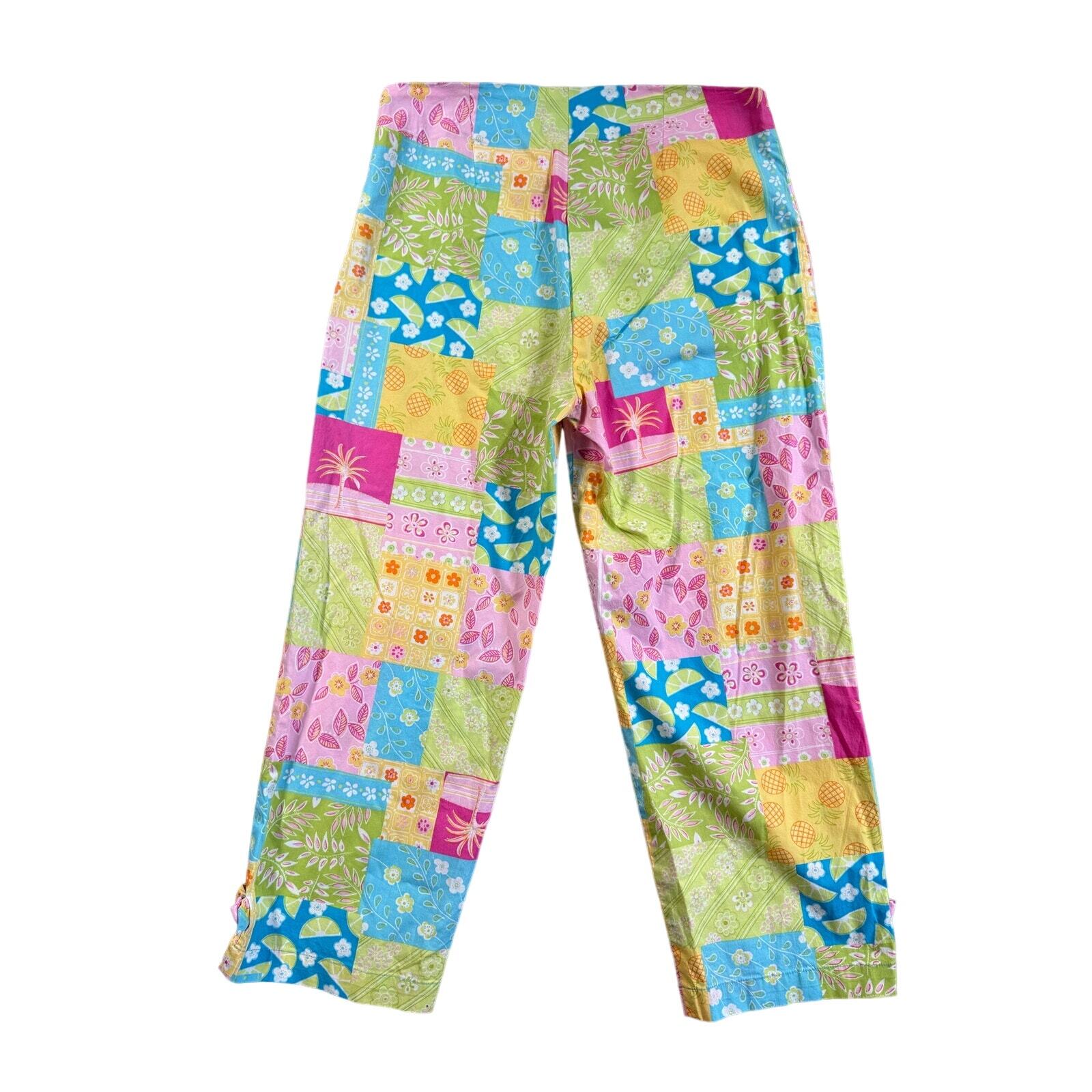 Cotton Connection Tropical Patchwork Style Crop P… - image 11